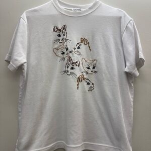 Vintage 90s Cats Embroidered T shirt